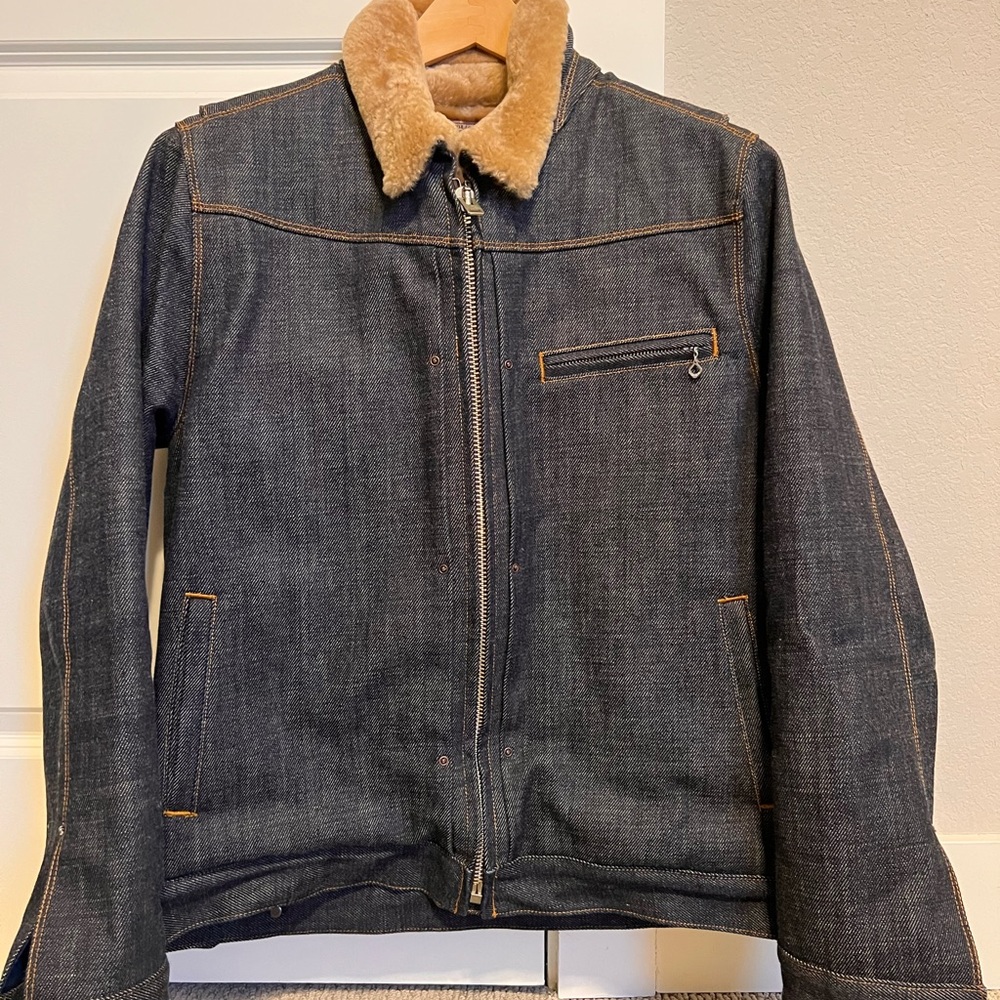 Freenote Cloth Selvedge Denim Shearling Jacket
